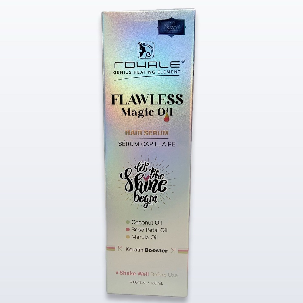 Royale Flawless Magic Oil Hair Serum Keratin Argan Coconut Frizz Control 4oz New